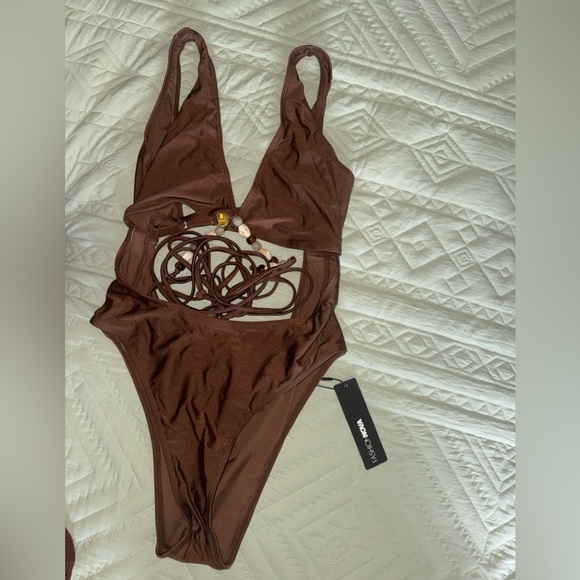 Brown One-Piece Swimsuit - Picture 3 of 3